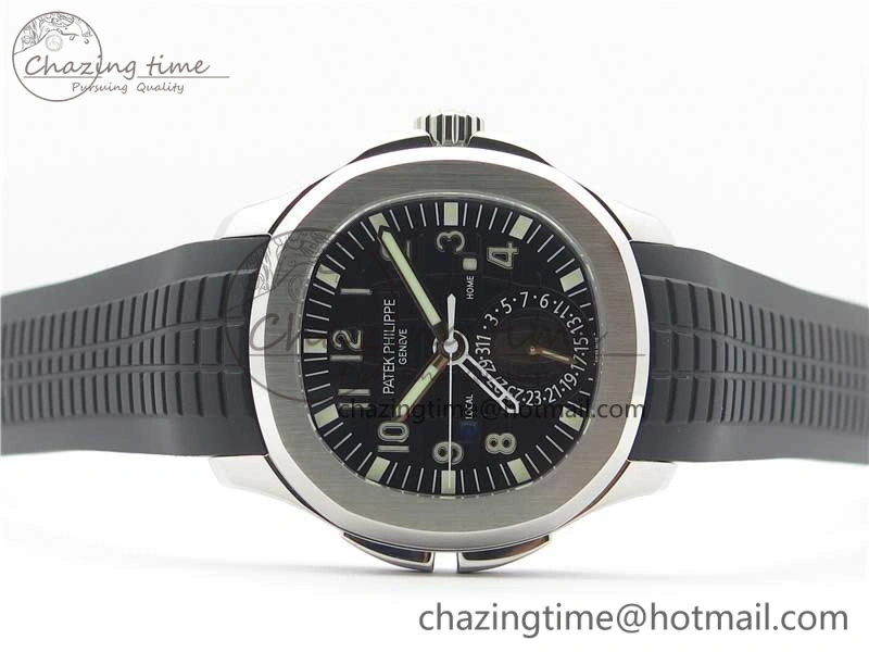 Aquanaut 5164A SS GRF Best Edition Black Dial on Black Rubber Strap A324 V2