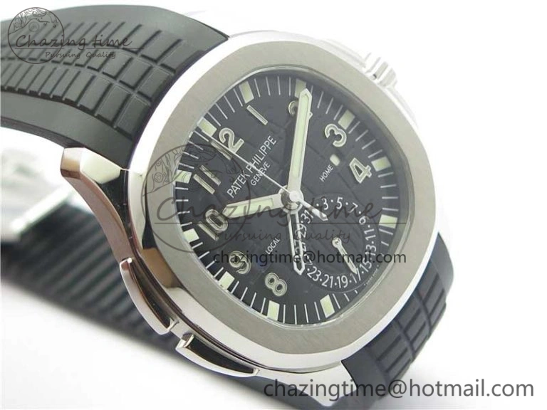 Aquanaut 5164A SS GRF Best Edition Black Dial on Black Rubber Strap A324 V2
