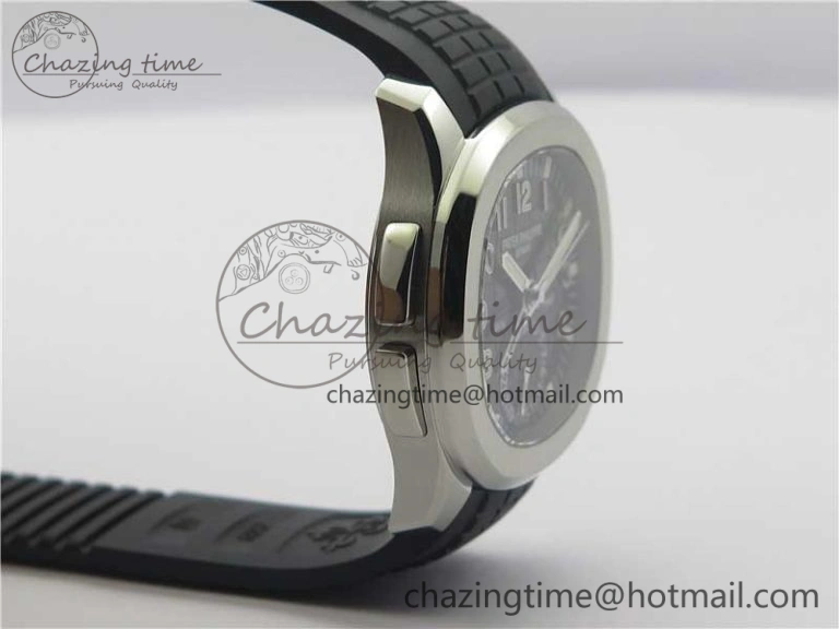 Aquanaut 5164A SS GRF Best Edition Black Dial on Black Rubber Strap A324 V2