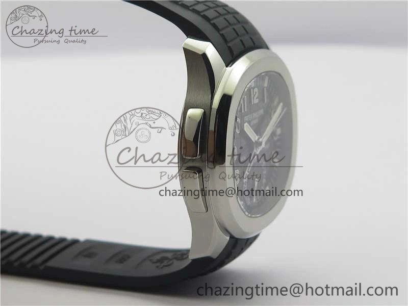 Aquanaut 5164A SS GRF Best Edition Black Dial on Black Rubber Strap A324 V2