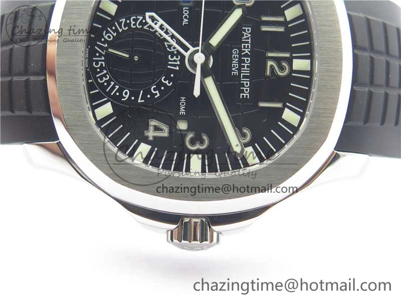 Aquanaut 5164A SS GRF Best Edition Black Dial on Black Rubber Strap A324 V2