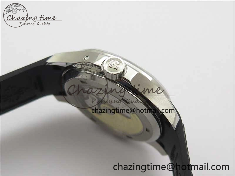 Aquanaut 5164A SS ZF 1:1 Best Edition Black Dial on Black Rubber Strap A324