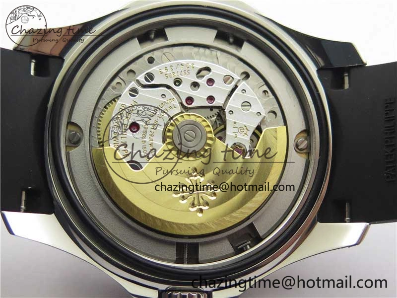 Aquanaut 5164A SS ZF 1:1 Best Edition Black Dial on Black Rubber Strap A324
