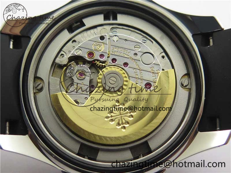 Aquanaut 5164A SS ZF 1:1 Best Edition Black Dial on Black Rubber Strap A324