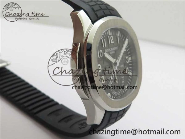 Aquanaut 5164A SS ZF 1:1 Best Edition Black Dial on Black Rubber Strap A324