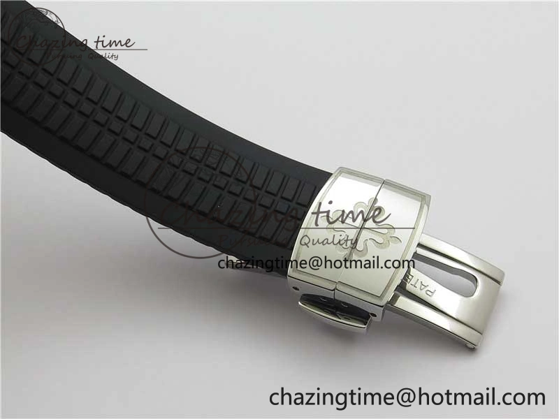 Aquanaut 5164A SS ZF 1:1 Best Edition Black Dial on Black Rubber Strap A324