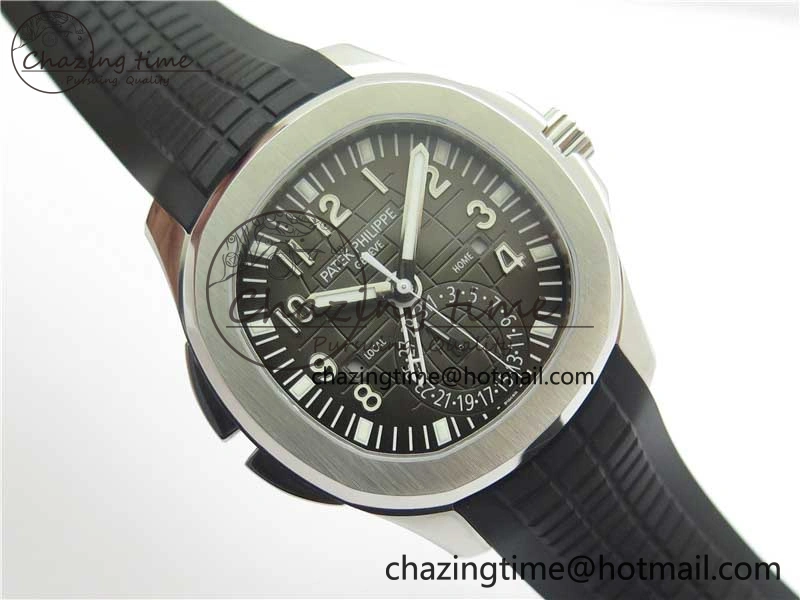 Aquanaut 5164A SS ZF 1:1 Best Edition Black Dial on Black Rubber Strap A324