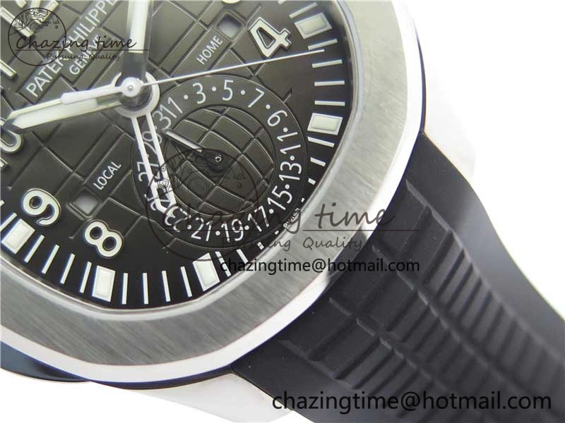 Aquanaut 5164A SS ZF 1:1 Best Edition Black Dial on Black Rubber Strap A324