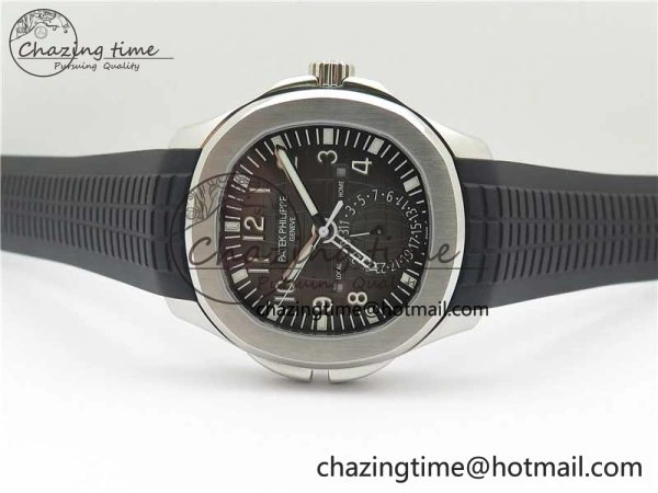 Aquanaut 5164A SS ZF 1:1 Best Edition Black Dial on Black Rubber Strap A324