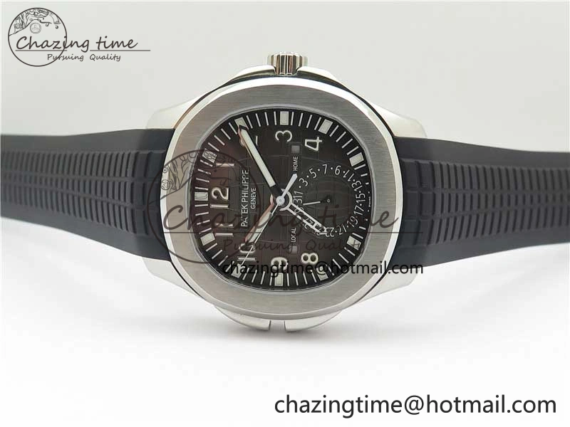 Aquanaut 5164A SS ZF 1:1 Best Edition Black Dial on Black Rubber Strap A324