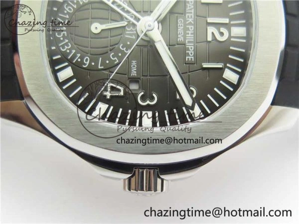 Aquanaut 5164A SS ZF 1:1 Best Edition Black Dial on Black Rubber Strap A324