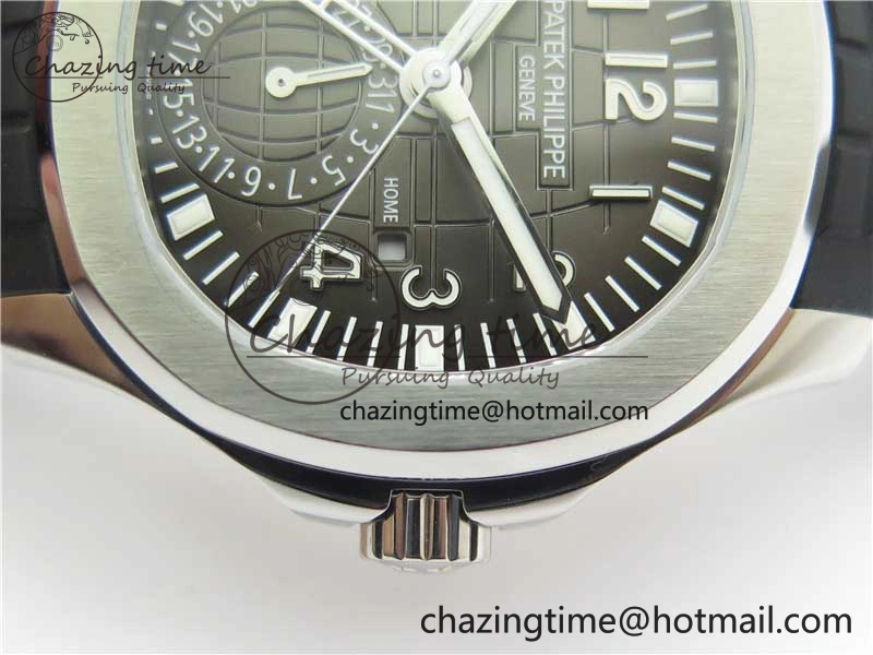 Aquanaut 5164A SS ZF 1:1 Best Edition Black Dial on Black Rubber Strap A324