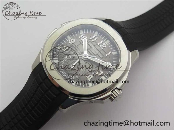 Aquanaut 5164A SS ZF 1:1 Best Edition Black Dial on Black Rubber Strap A324