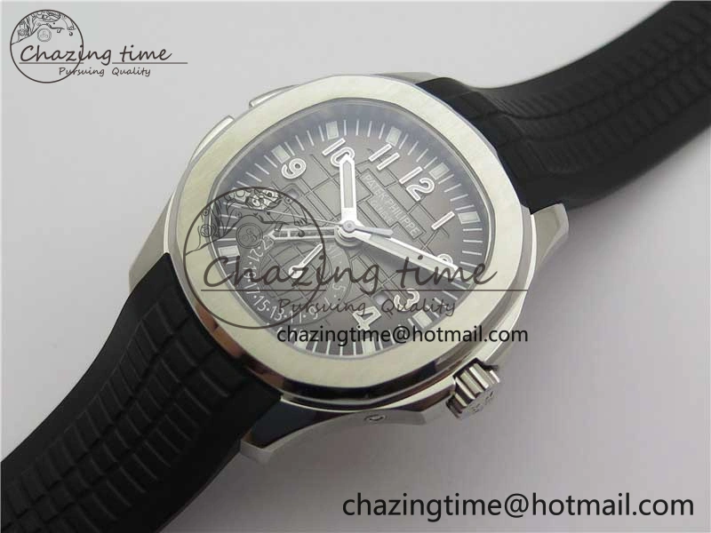 Aquanaut 5164A SS ZF 1:1 Best Edition Black Dial on Black Rubber Strap A324