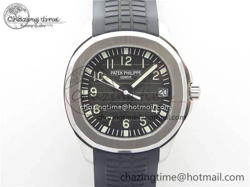 Aquanaut 5165A 38.5mm SS ZF 1:1 Best Edition Black Dial on Black Rubber Strap 324CS (Free box)