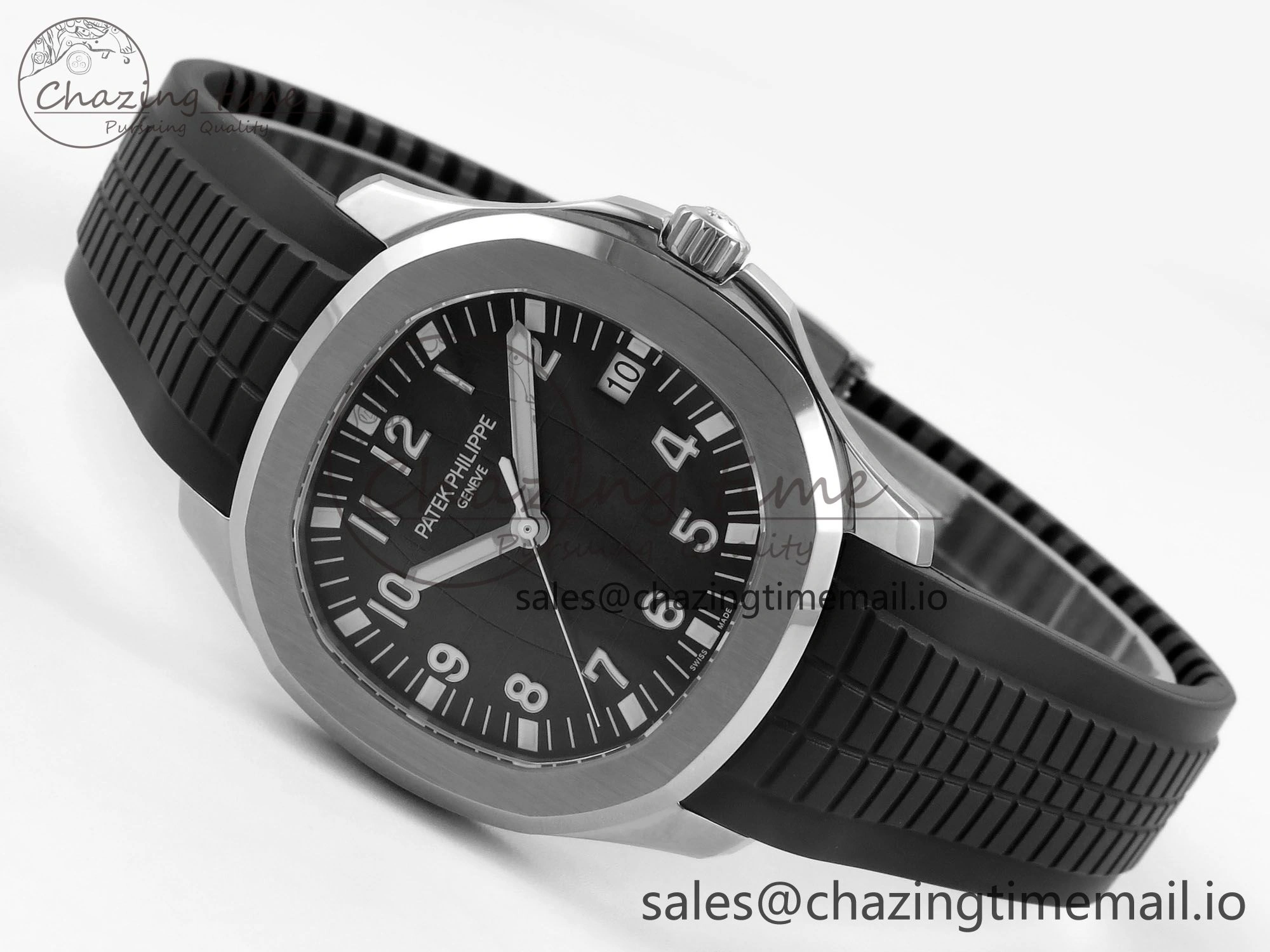 Aquanaut 5167 SS 3KF Best Edition Gray Dial on Black Rubber Strap A324 Super Clone V2