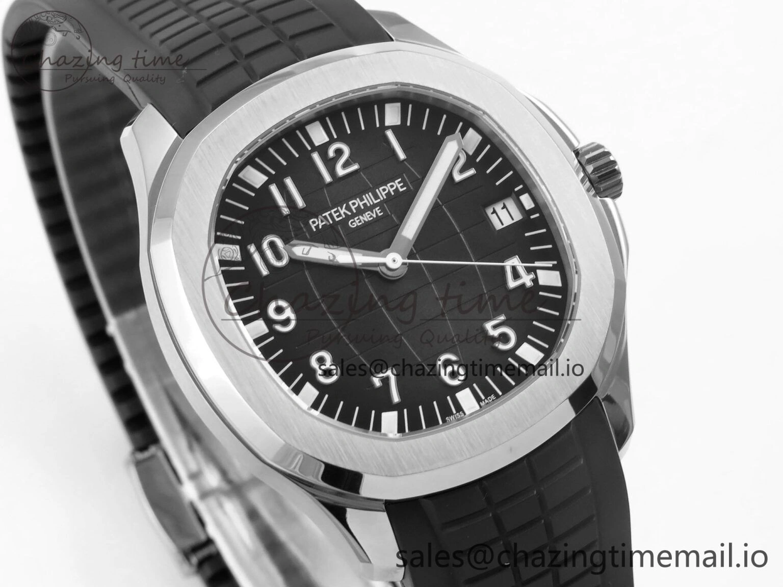 Aquanaut 5167 SS 3KF Best Edition Gray Dial on Black Rubber Strap A324 Super Clone V2