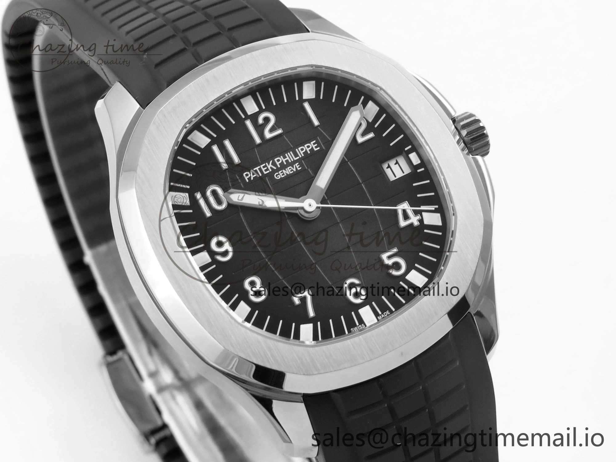 Aquanaut 5167 SS 3KF Best Edition Gray Dial on Black Rubber Strap A324 Super Clone V2