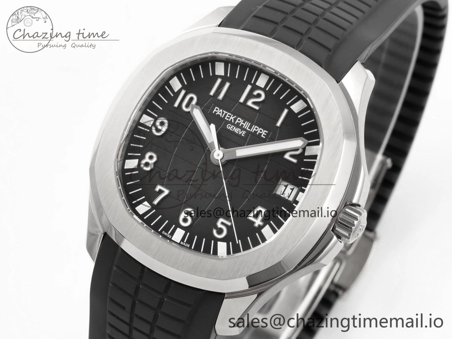 Aquanaut 5167 SS 3KF Best Edition Gray Dial on Black Rubber Strap A324 Super Clone V2