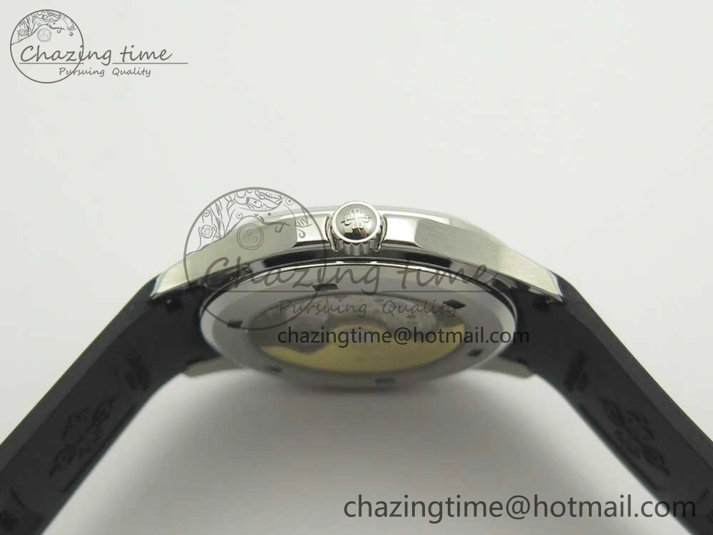 Aquanaut 5167 SS KMF 1:1 Best Edition Gray Dial on Black Rubber Strap A324 Clone