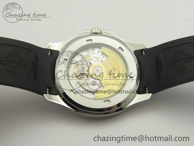 Aquanaut 5167 SS KMF 1:1 Best Edition Gray Dial on Black Rubber Strap A324 Clone