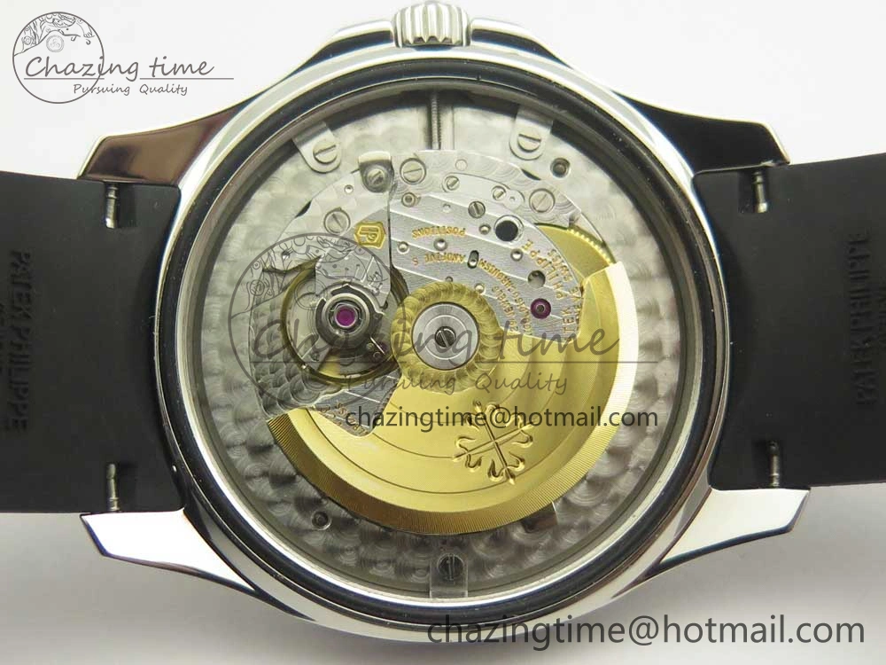 Aquanaut 5167 SS KMF 1:1 Best Edition Gray Dial on Black Rubber Strap A324 Clone