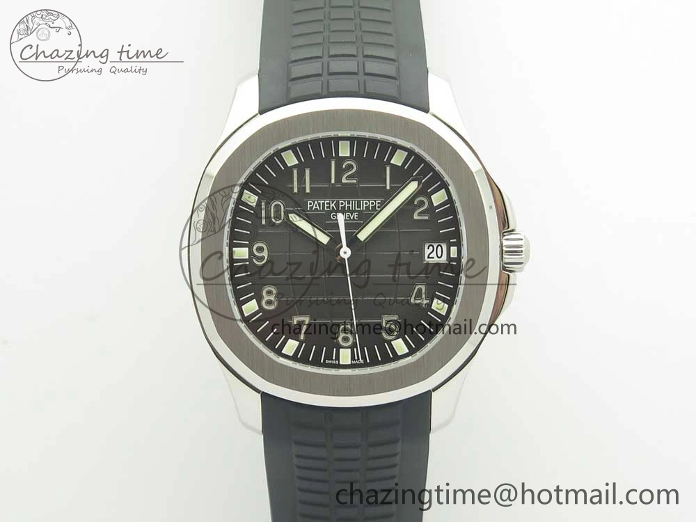 Aquanaut 5167 SS KMF 1:1 Best Edition Gray Dial on Black Rubber Strap A324 Clone