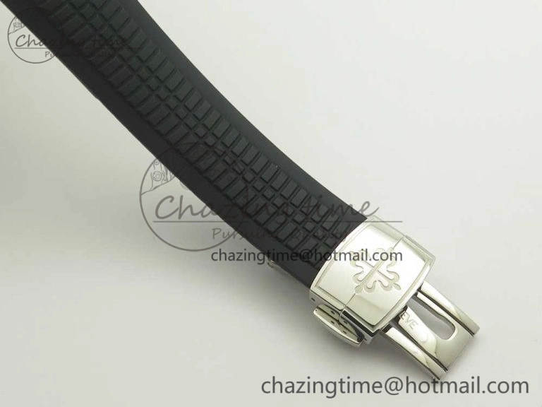 Aquanaut 5167 SS KMF 1:1 Best Edition Gray Dial on Black Rubber Strap A324 Clone