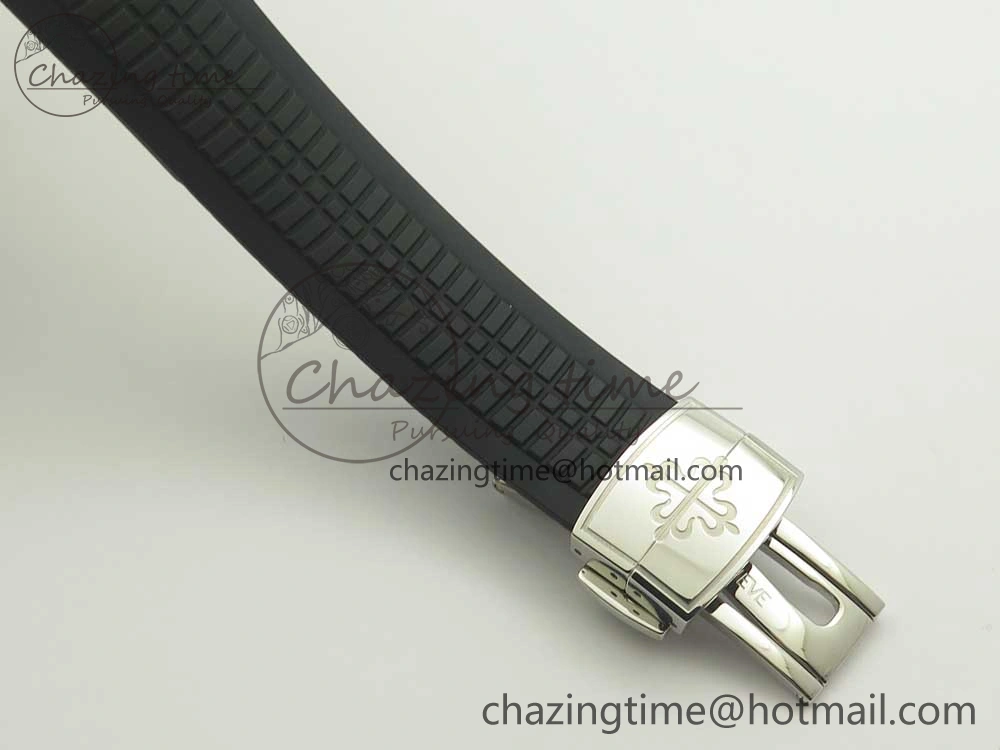 Aquanaut 5167 SS KMF 1:1 Best Edition Gray Dial on Black Rubber Strap A324 Clone