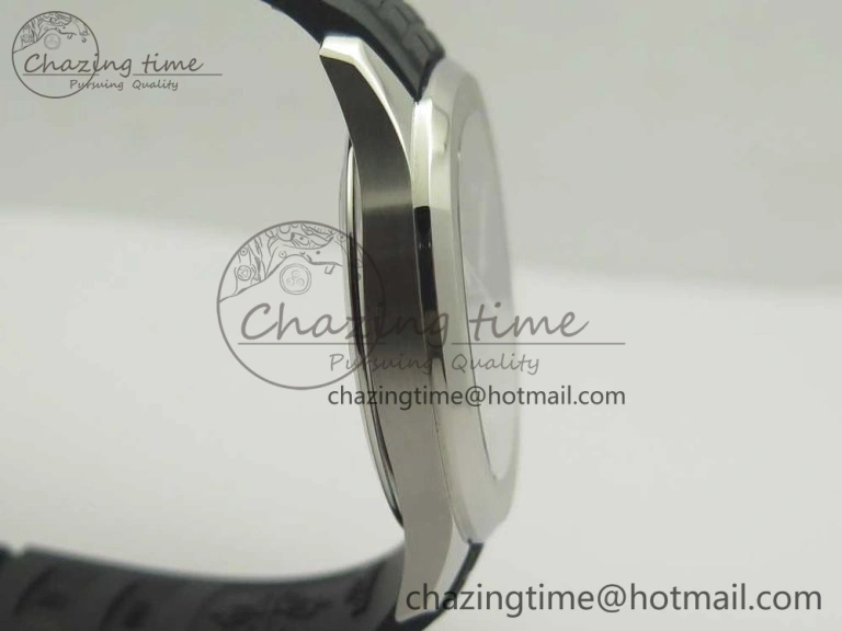 Aquanaut 5167 SS KMF 1:1 Best Edition Gray Dial on Black Rubber Strap A324 Clone
