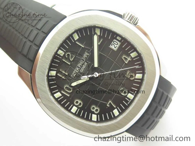 Aquanaut 5167 SS KMF 1:1 Best Edition Gray Dial on Black Rubber Strap A324 Clone