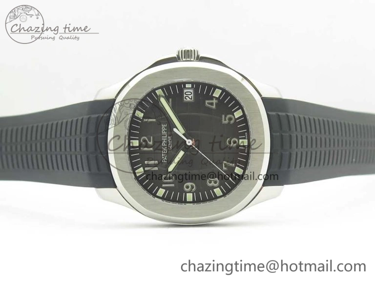 Aquanaut 5167 SS KMF 1:1 Best Edition Gray Dial on Black Rubber Strap A324 Clone