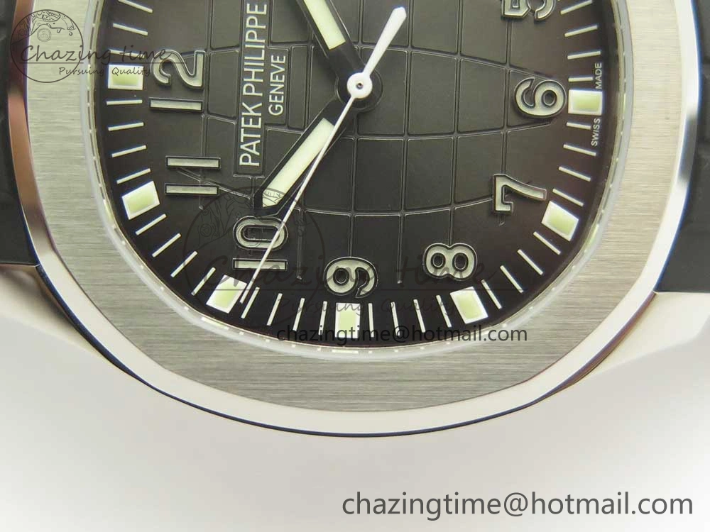 Aquanaut 5167 SS KMF 1:1 Best Edition Gray Dial on Black Rubber Strap A324 Clone