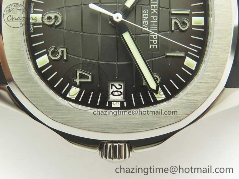 Aquanaut 5167 SS KMF 1:1 Best Edition Gray Dial on Black Rubber Strap A324 Clone