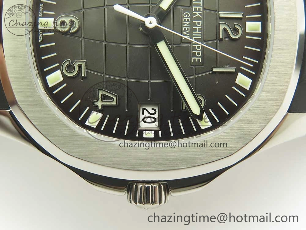Aquanaut 5167 SS KMF 1:1 Best Edition Gray Dial on Black Rubber Strap A324 Clone