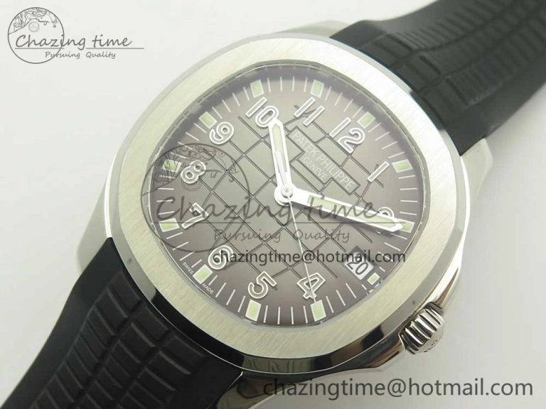 Aquanaut 5167 SS KMF 1:1 Best Edition Gray Dial on Black Rubber Strap A324 Clone