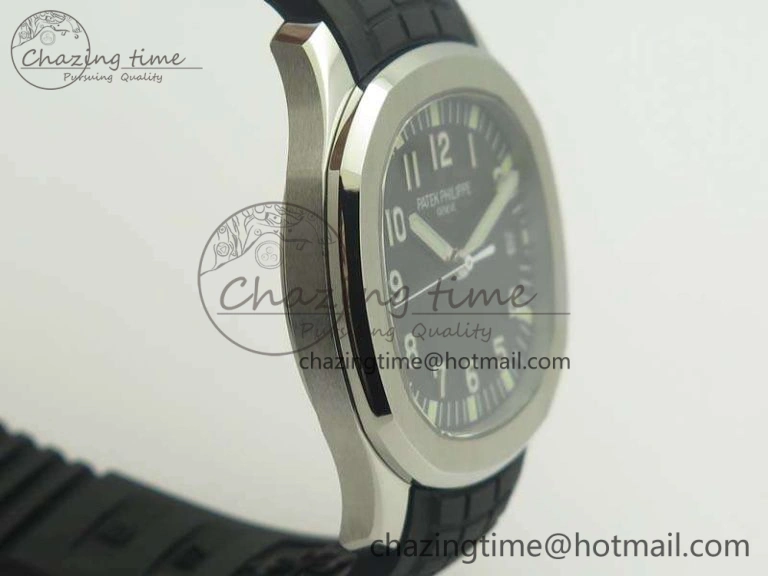 Aquanaut 5167 SS PF 1:1 Best Edition Black Dial On Rubber Strap A2824