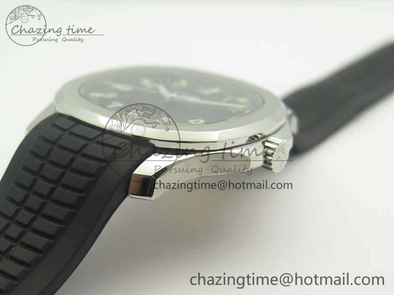 Aquanaut 5167 SS PF 1:1 Best Edition Black Dial On Rubber Strap A2824