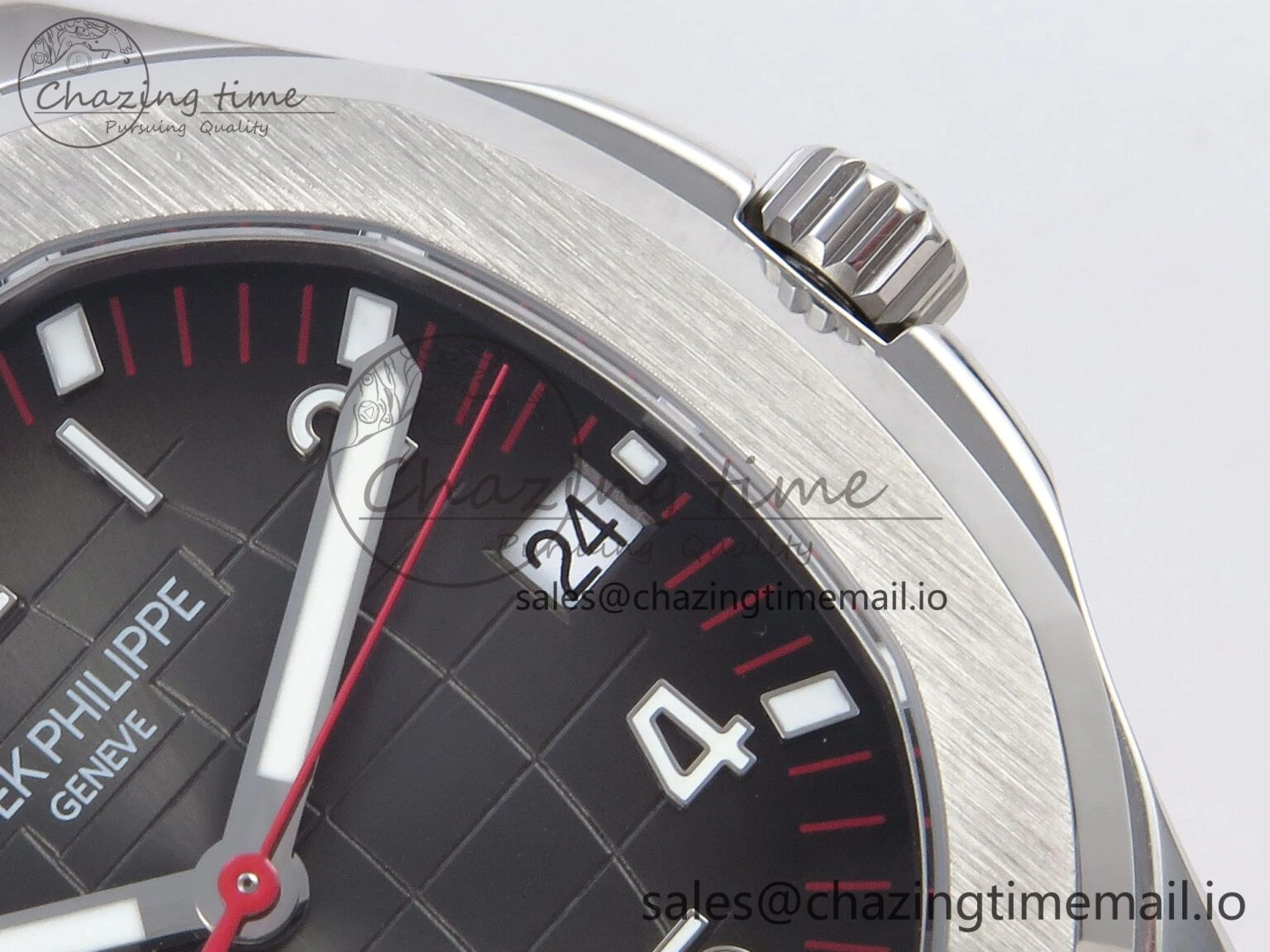 Aquanaut 5167A SS 3KF Best Edition Gray Dial on Red Rubber Strap A324 Super Clone