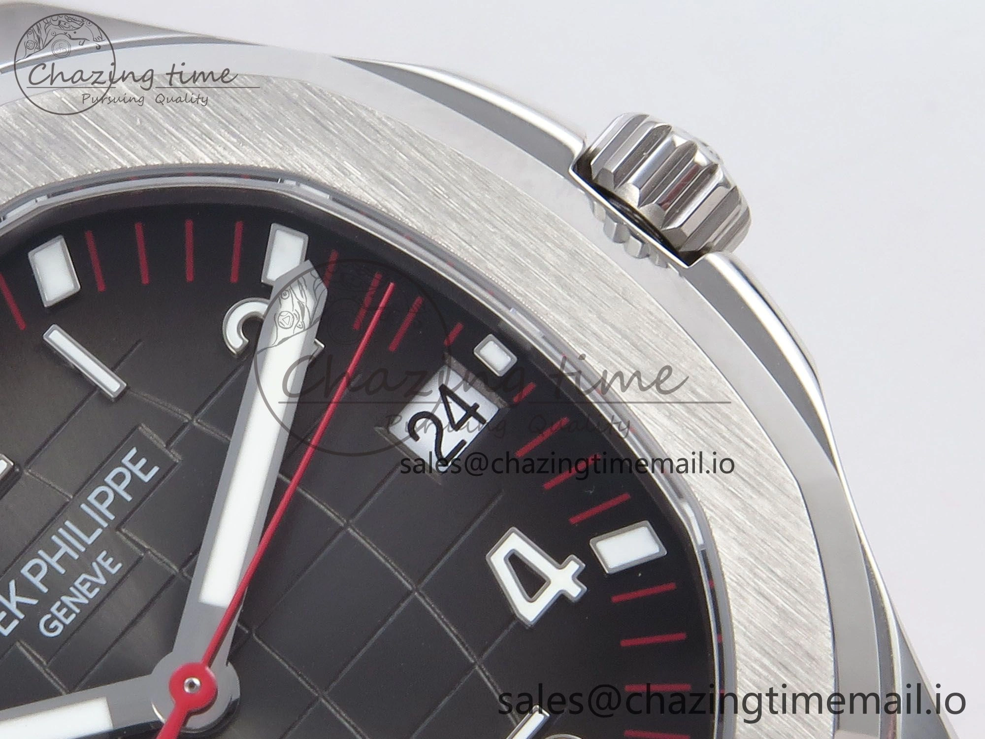 Aquanaut 5167A SS 3KF Best Edition Gray Dial on Red Rubber Strap A324 Super Clone