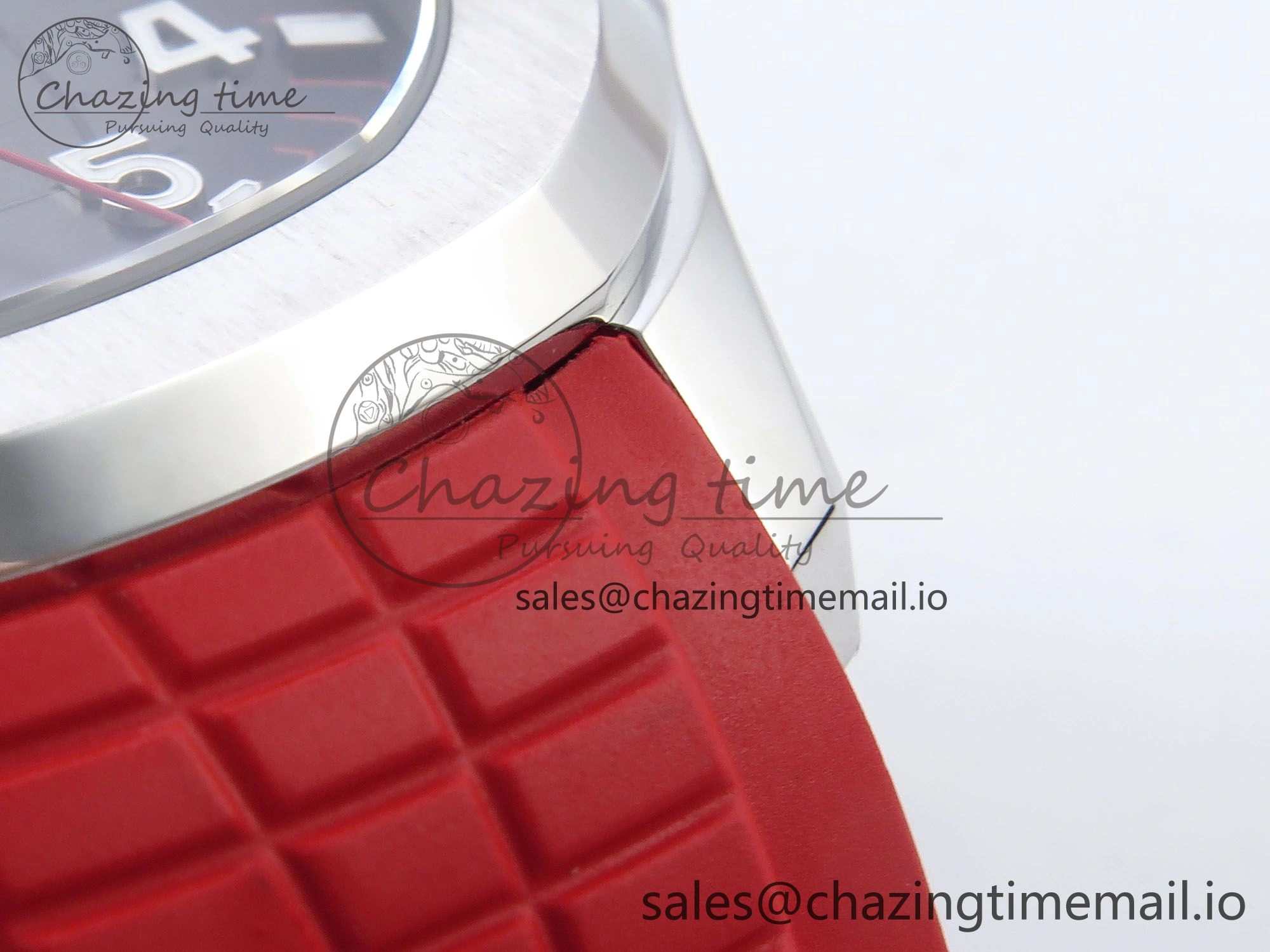 Aquanaut 5167A SS 3KF Best Edition Gray Dial on Red Rubber Strap A324 Super Clone