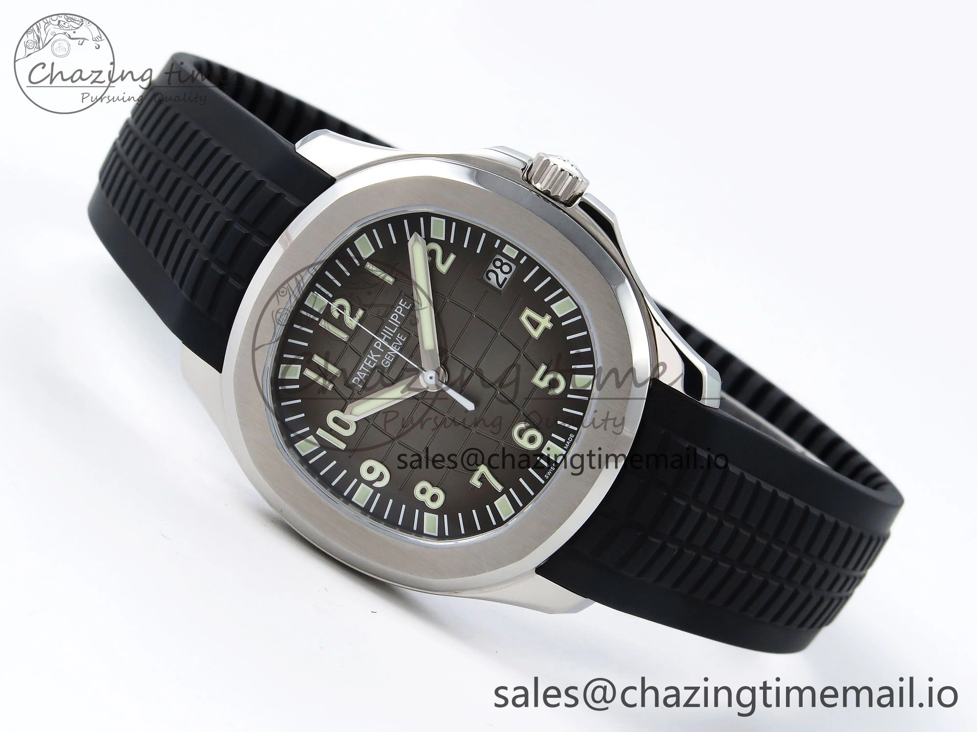 Aquanaut 5167A SS ZF 1:1 Best Edition Black Dial on Black Rubber Strap 26-330