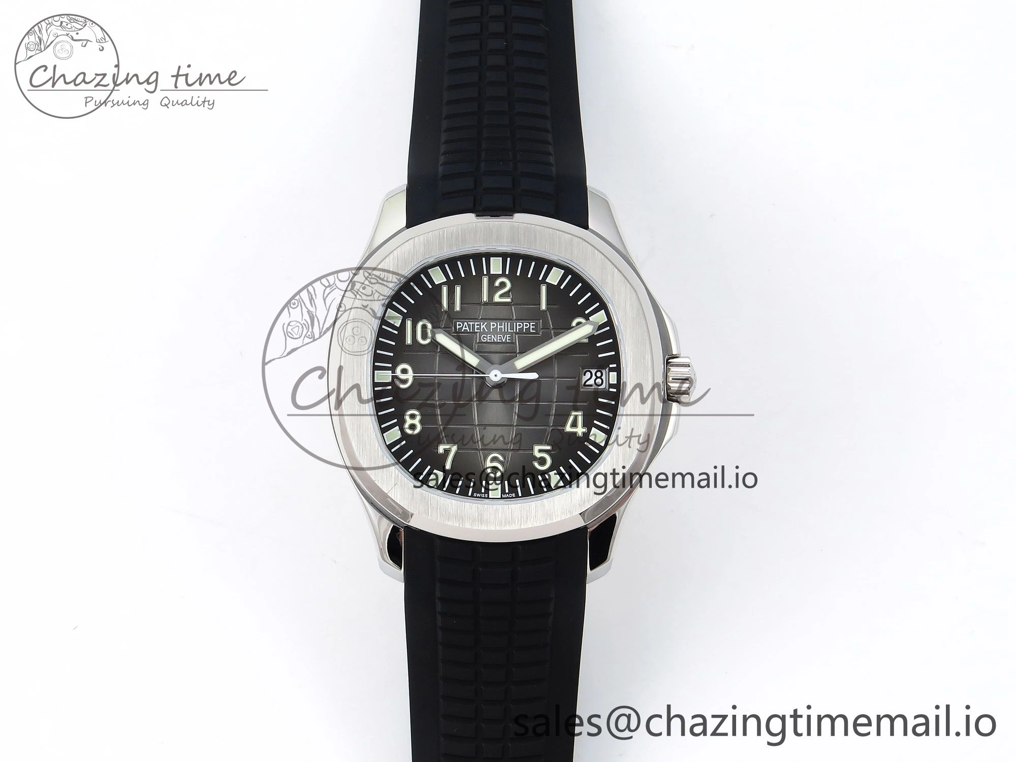 Aquanaut 5167A SS ZF 1:1 Best Edition Black Dial on Black Rubber Strap 26-330