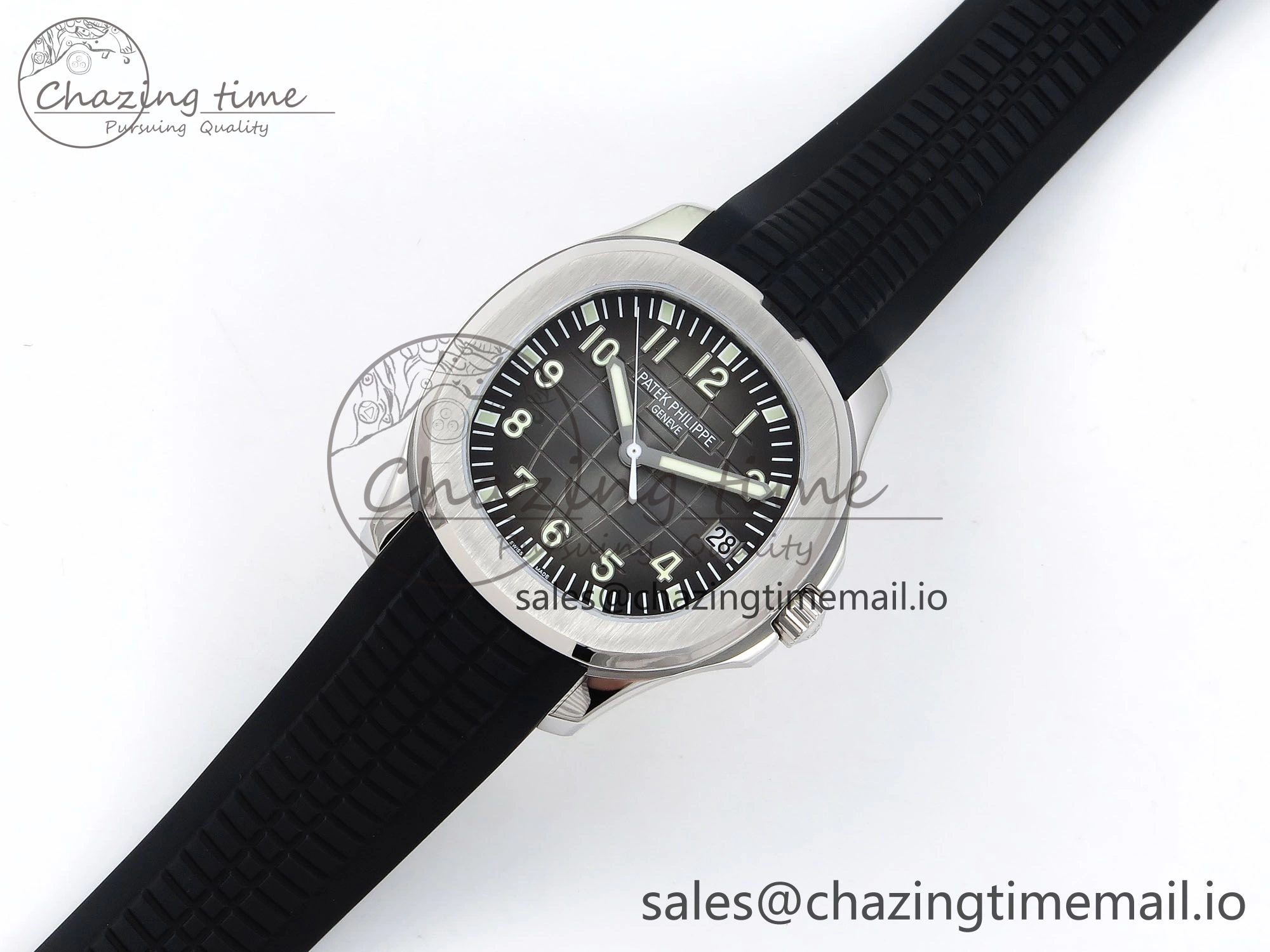 Aquanaut 5167A SS ZF 1:1 Best Edition Black Dial on Black Rubber Strap 26-330