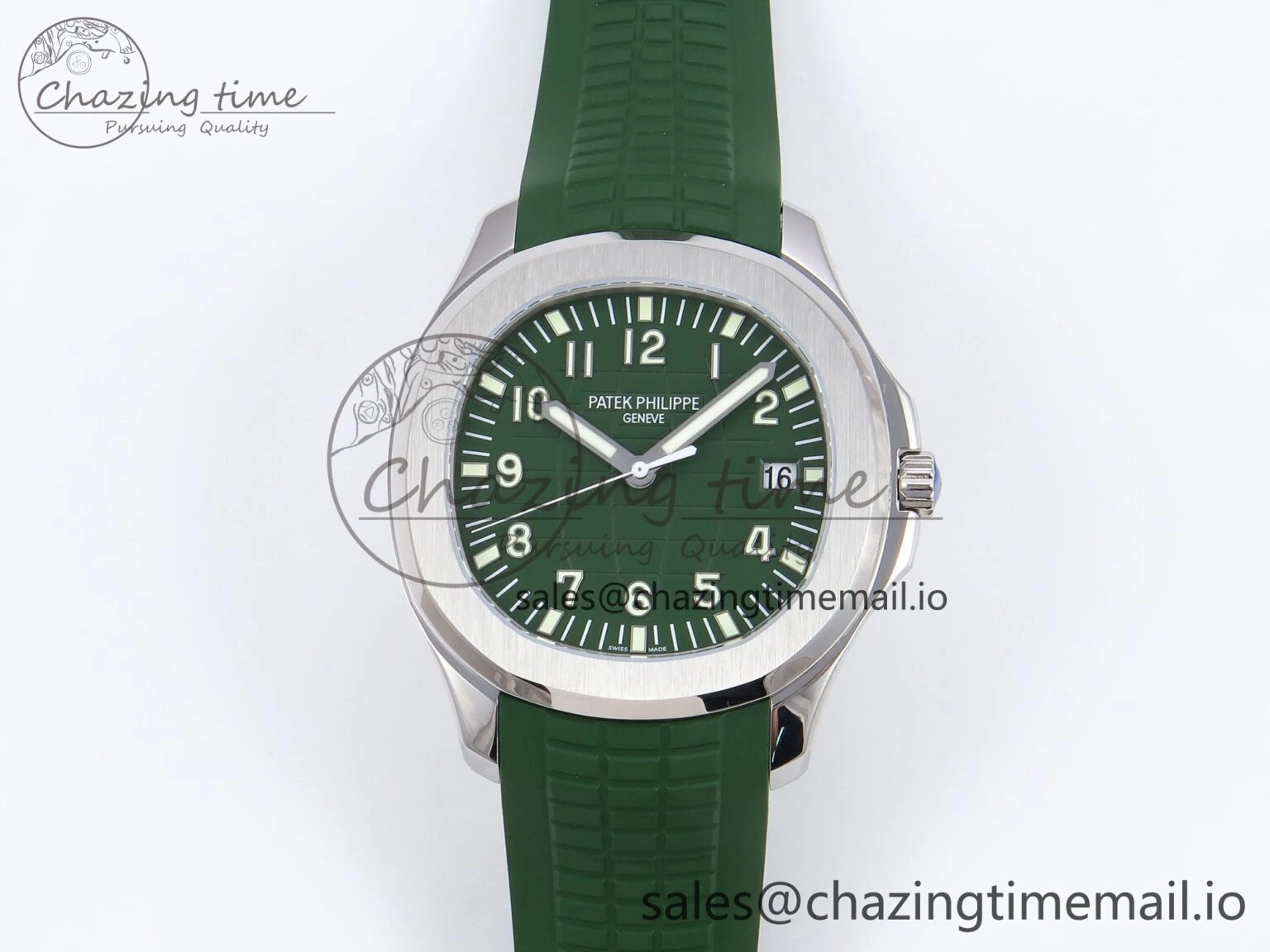 Aquanaut 5167A SS ZF 1:1 Best Edition Green Dial on Green Rubber Strap 330CS V2