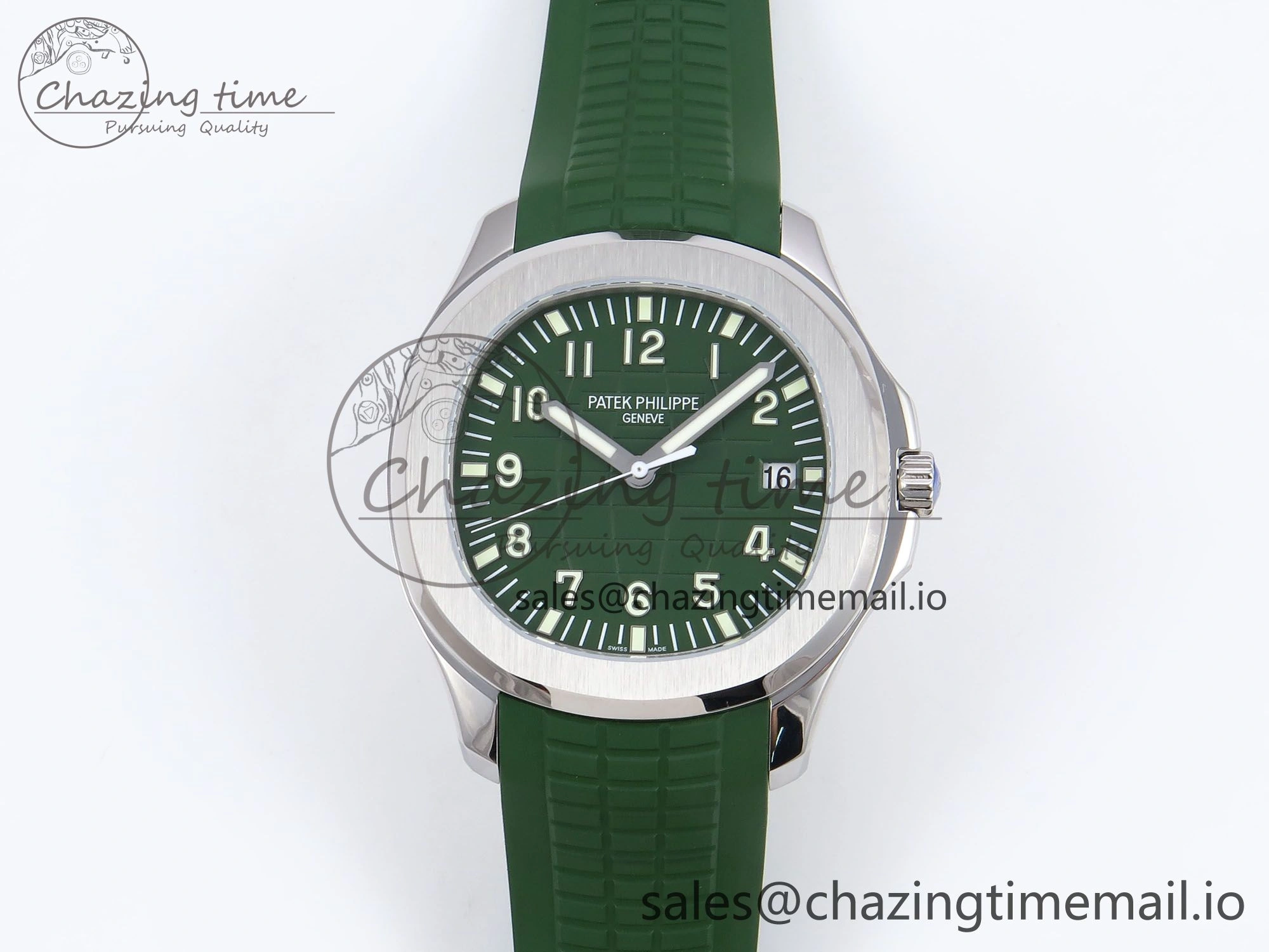 Aquanaut 5167A SS ZF 1:1 Best Edition Green Dial on Green Rubber Strap 330CS V2