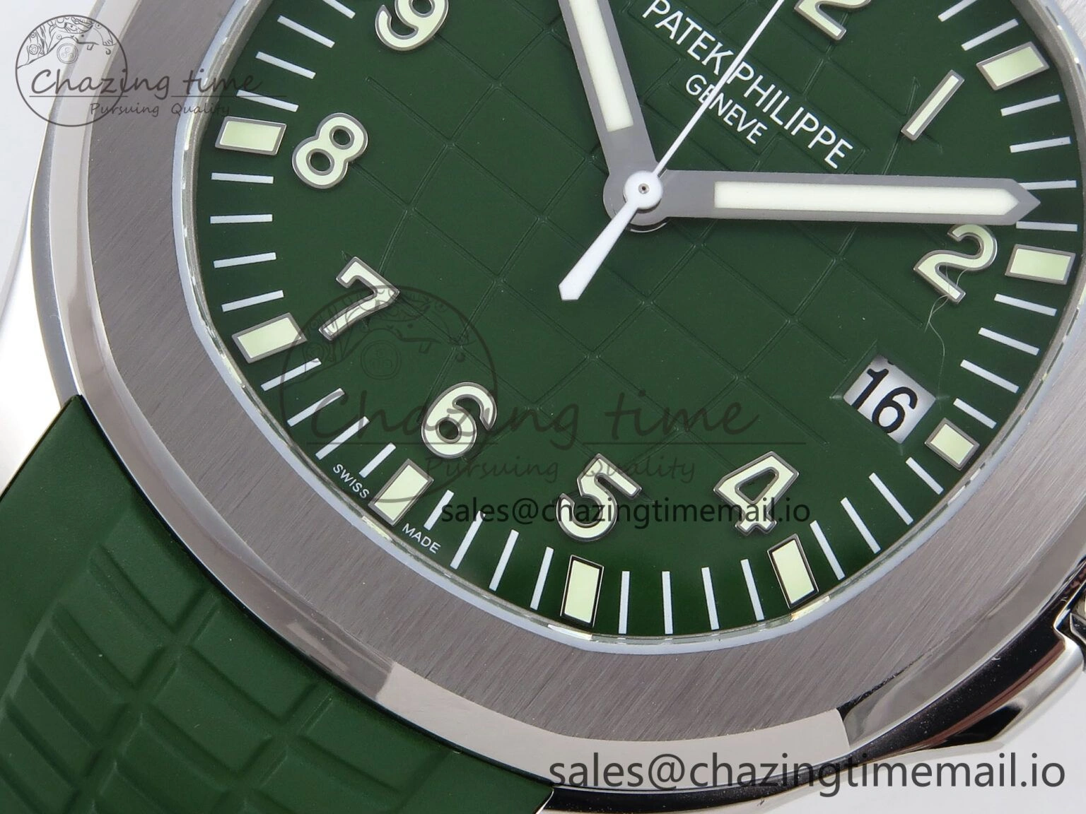 Aquanaut 5167A SS ZF 1:1 Best Edition Green Dial on Green Rubber Strap 330CS V2