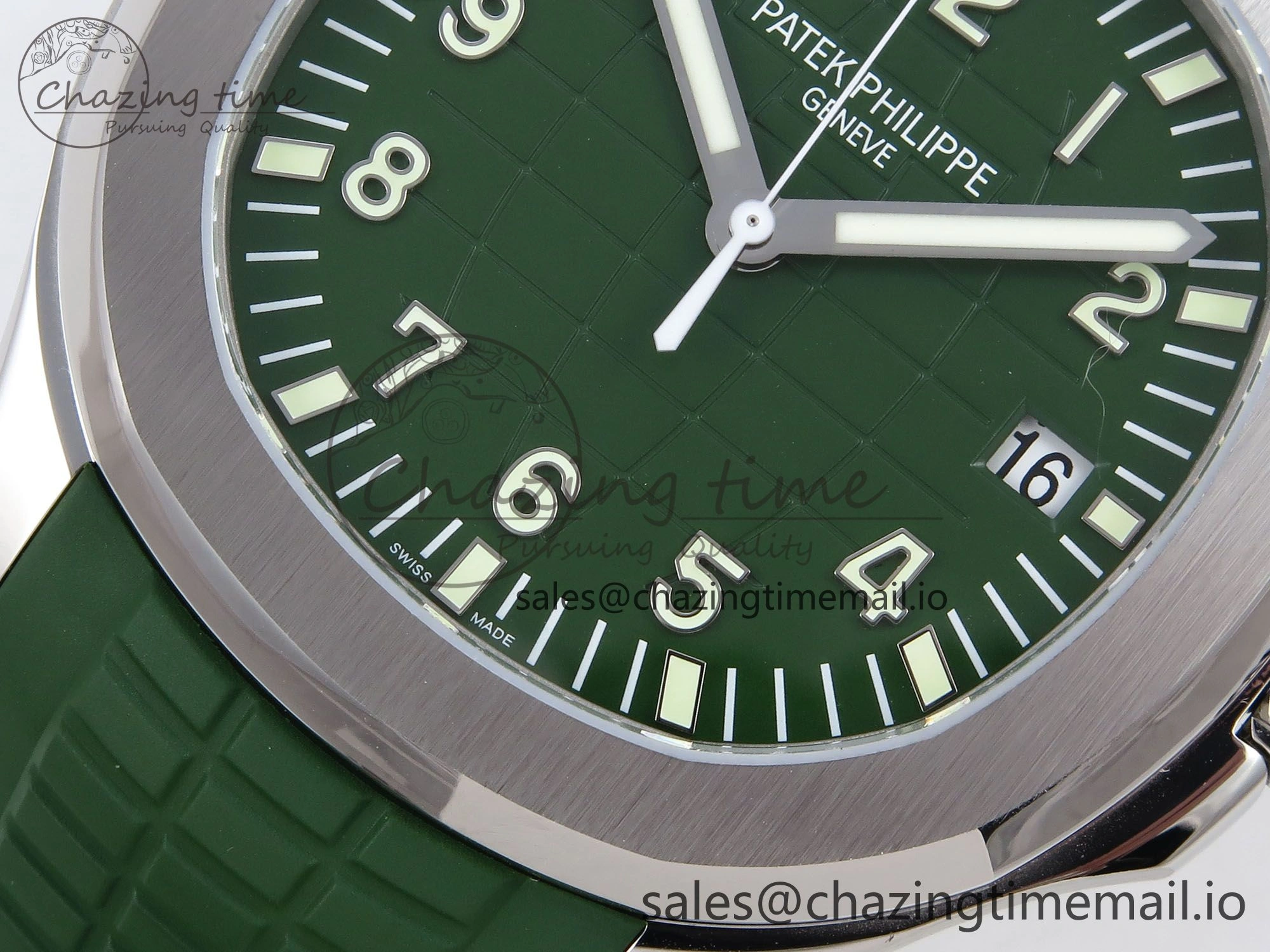 Aquanaut 5167A SS ZF 1:1 Best Edition Green Dial on Green Rubber Strap 330CS V2