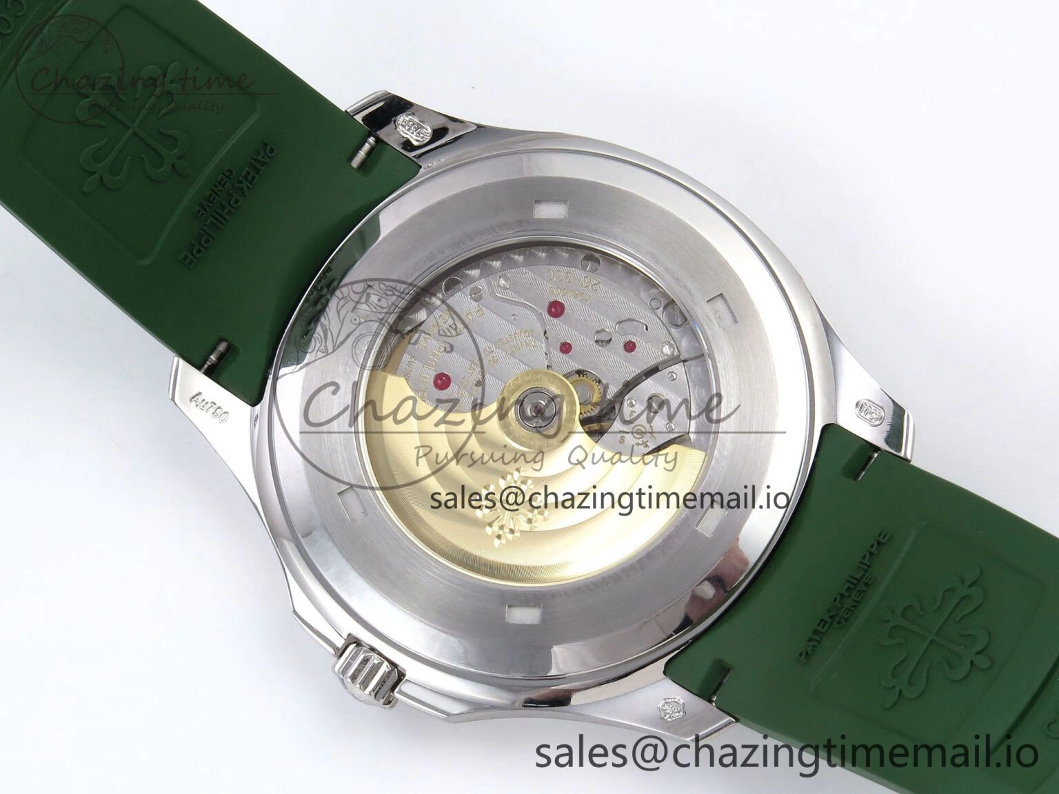 Aquanaut 5167A SS ZF 1:1 Best Edition Green Dial on Green Rubber Strap 330CS V2