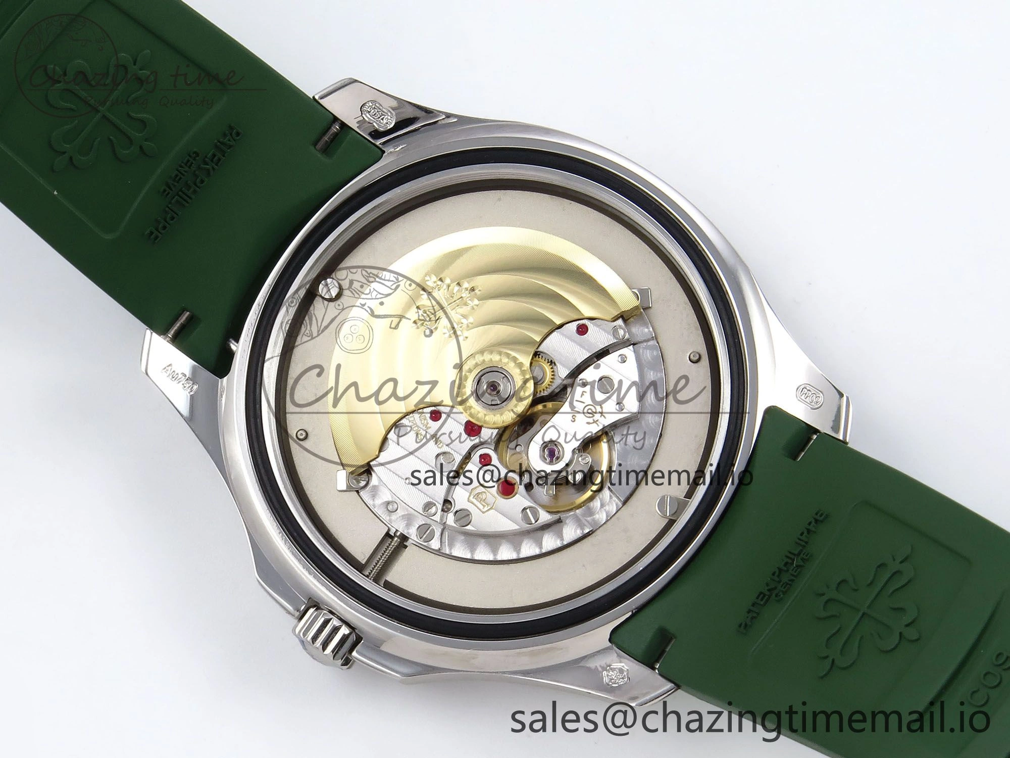 Aquanaut 5167A SS ZF 1:1 Best Edition Green Dial on Green Rubber Strap 330CS V2
